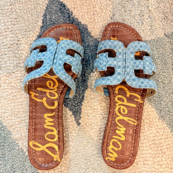 Sam Edelman Denim Sandals Size 8.5 - Picture 1 of 9